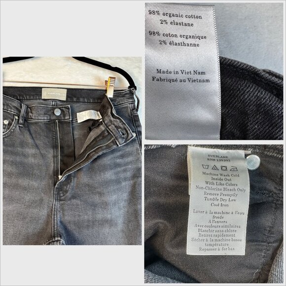 Everlane The Cheeky Straight Jeans Women’s 31R Washed Black High Rise Denim - Picture 9 of 9